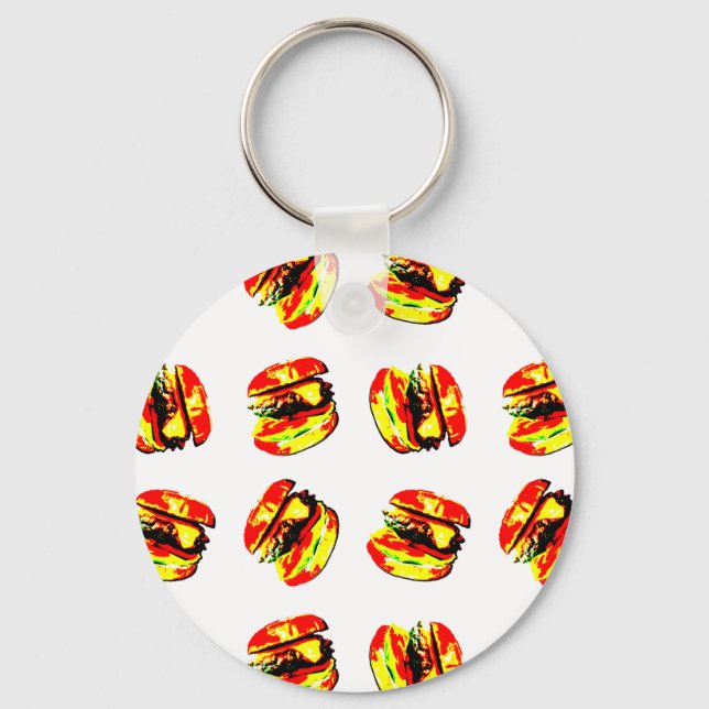 Burger Pattern Keychain (Front)