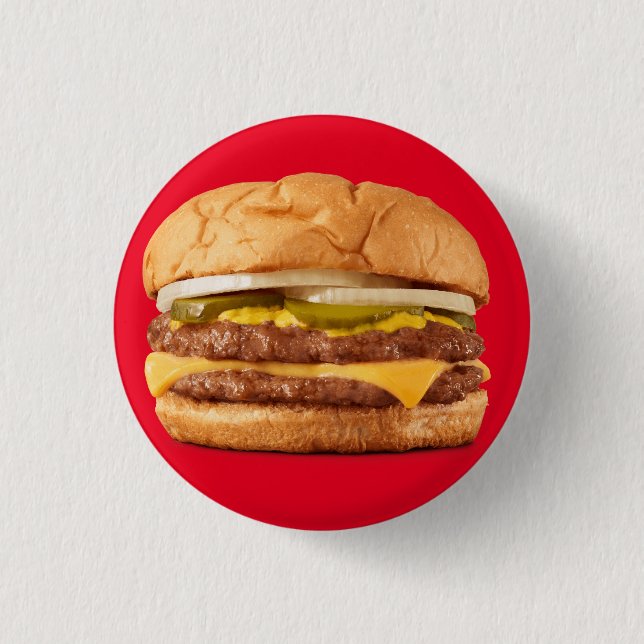 BURGER PLUS 2     1 INCH ROUND BUTTON (Front)