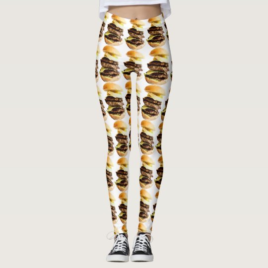 Burger print on Leggings, M (8-10) Leggings