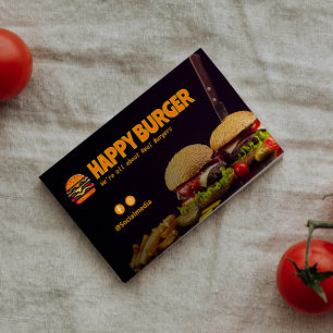 Burger Restaurant Business   Minimalist Dark Card