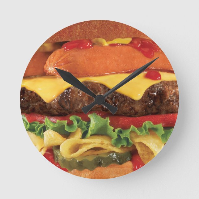burger round clock (Front)