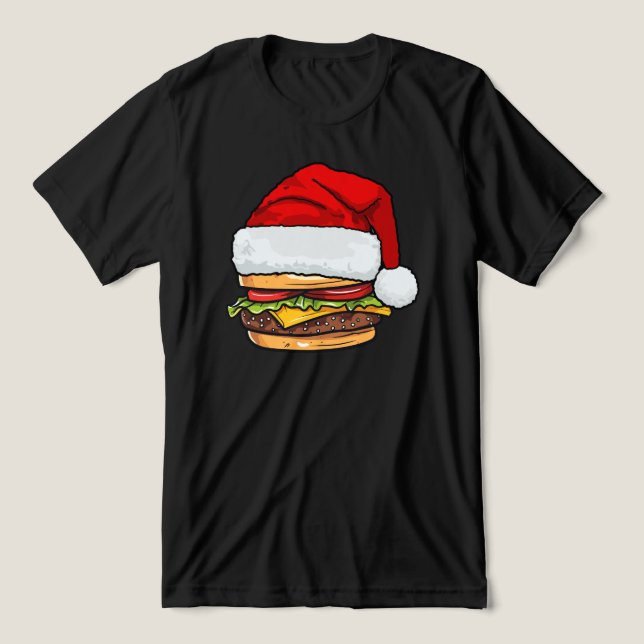 Burger Santa Tri-Blend Shirt (Design Front)