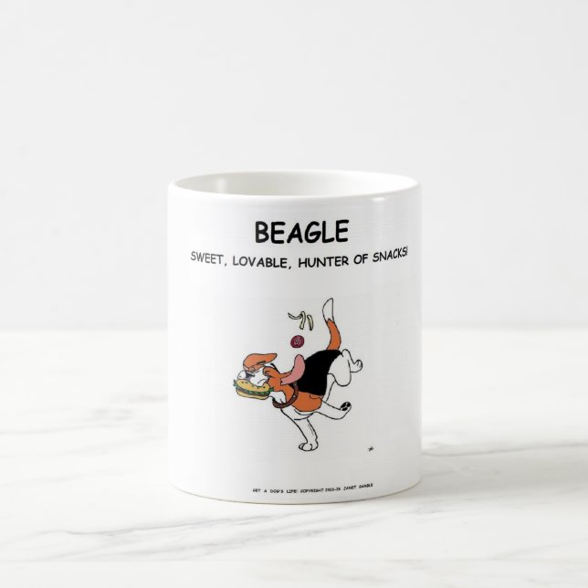 Burger stealing Beagle, Mug! Coffee Mug (Center)