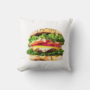 Burger Throw Pillow
