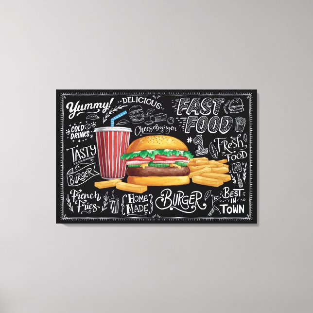 Burger Time Fast Food Bonanza Canvas Print (Front)