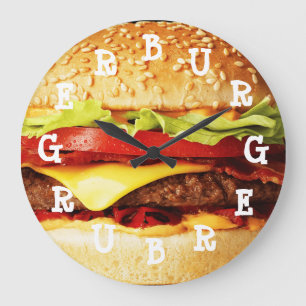 Burger Time Large Clock