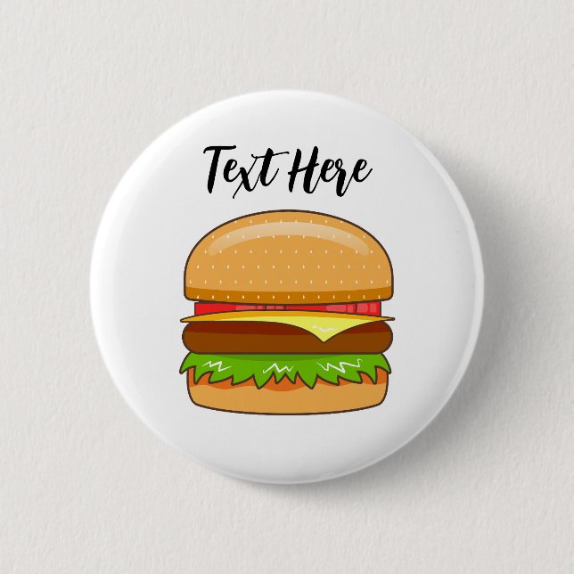  Burger Vector Illustration 2 Inch Round Button (Front)