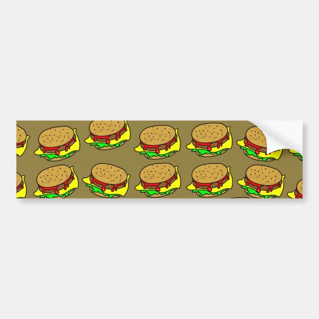 Burger Wallpaper Bumper Sticker (Front)