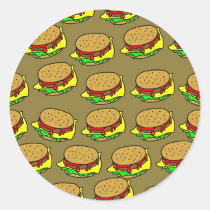 Burger Wallpaper Classic Round Sticker