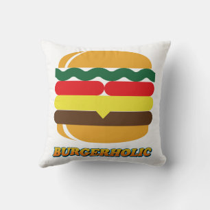 Burgerholic Throw Pillow