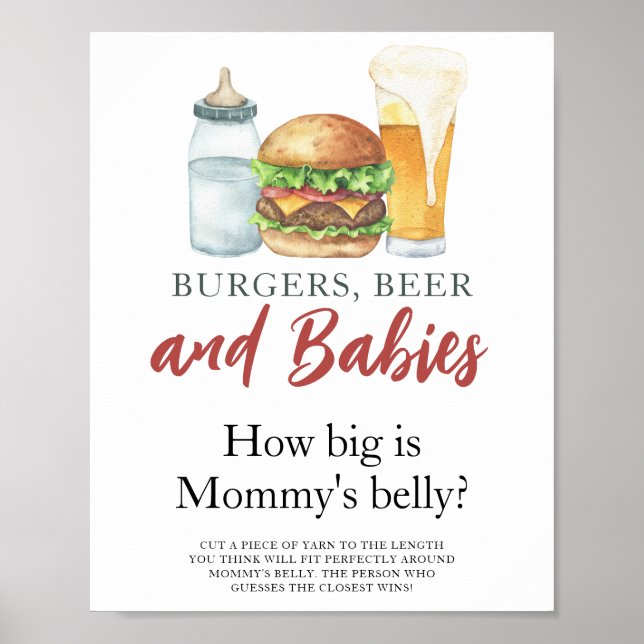 Burgers and Babies How big is mommy's belly Poster (Front)