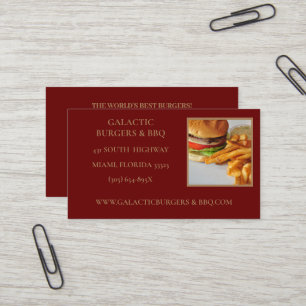 Burgers and bbq food business card 