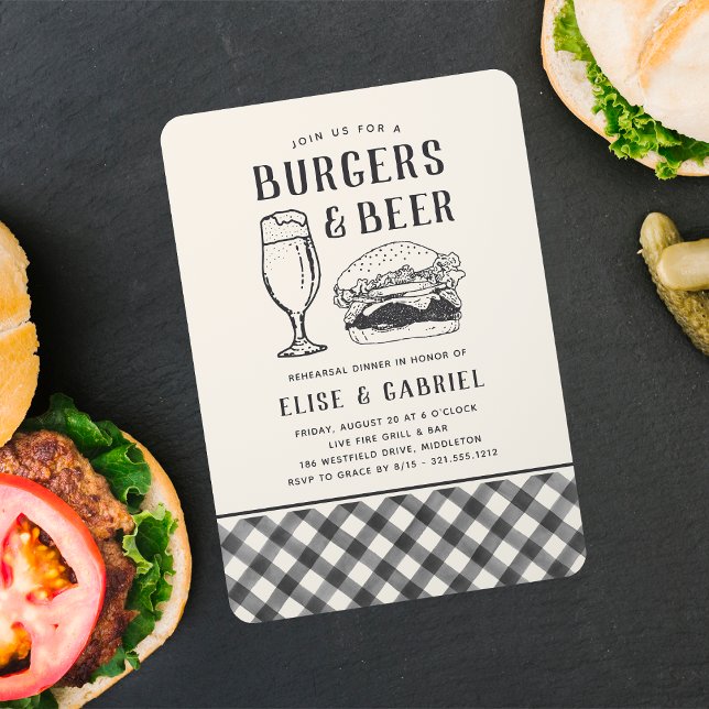 Burgers & Beer Rehearsal Dinner Invitation (Creator Uploaded)