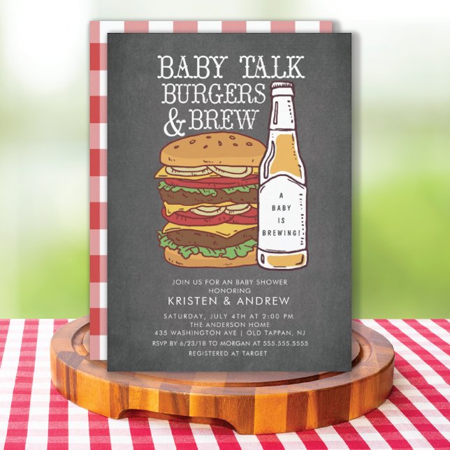 Burgers & Brew Couples Baby Shower Invitation (Creator Uploaded)