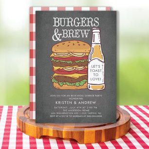 Burgers & Brew  Rehearsal Dinner Invitation