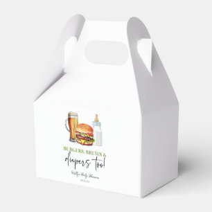 Burgers Brews and Diapers Too! Baby Shower Favor Box