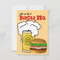 Burgers et bière été Fun Party Invitation