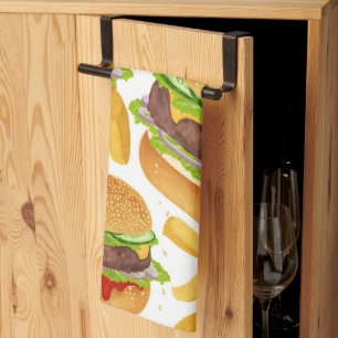 Burgers & Fries Kitchen Towel