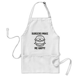 Burgers Make Me Happy Standard Apron