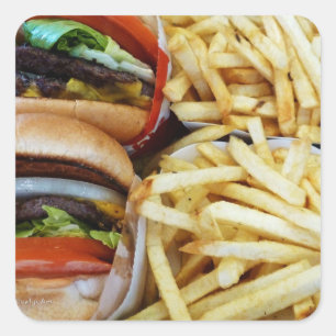 Burgers n Fries Square Sticker