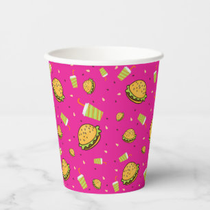 Burgers pattern paper cups