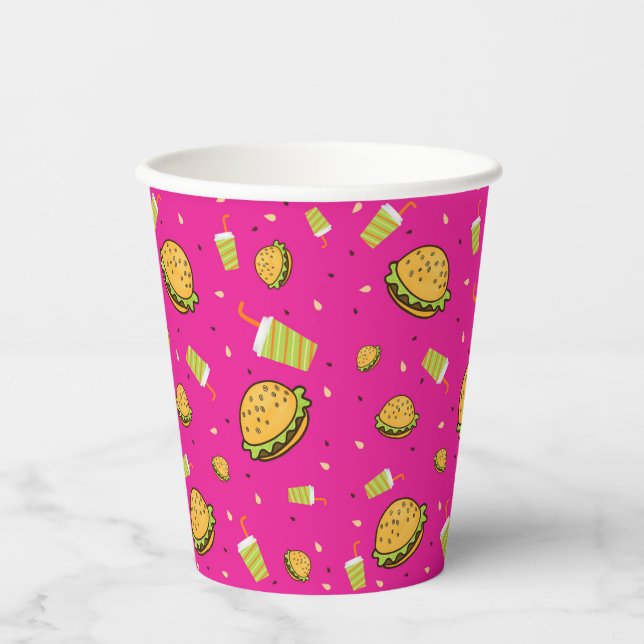 Burgers pattern paper cups (Front)
