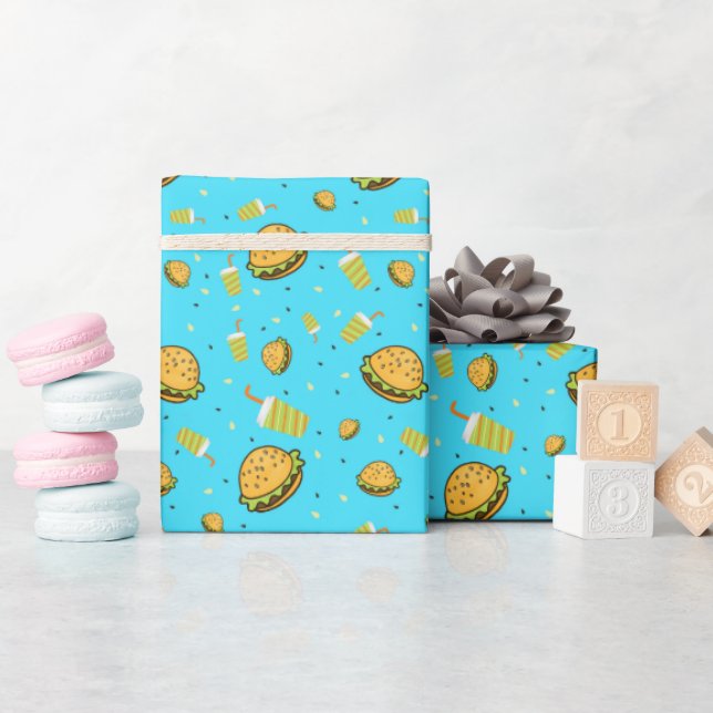 Burgers pattern wrapping paper (Baby Shower)