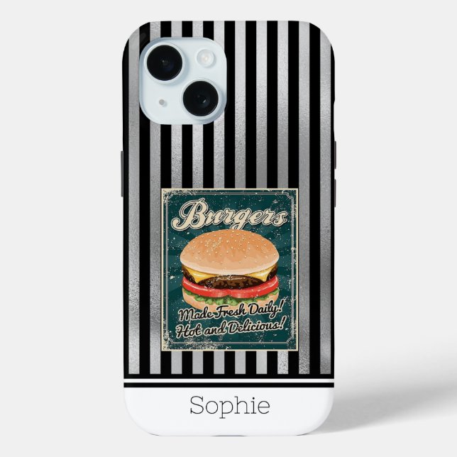 Burgers Retro Samsung  Case-Mate iPhone Case (Back)