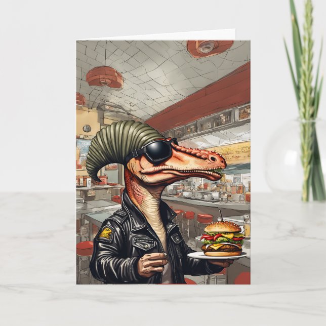 Burgersaurus Dinosaur Card (Front)