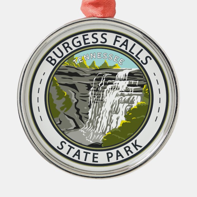 Burgess Falls State Park Tennessee Badge Metal Ornament (Front)