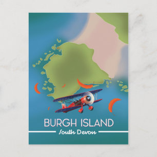 Burgh Island Devon travel map Postcard