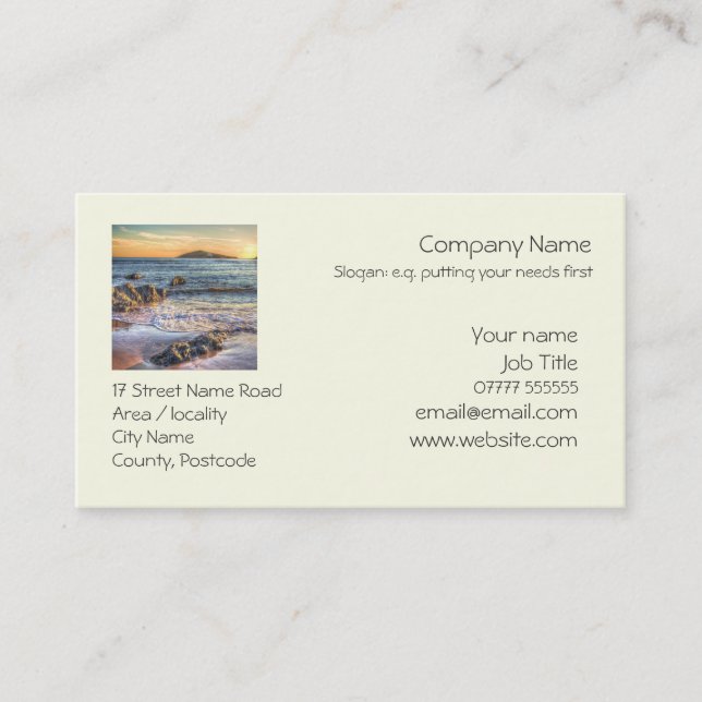 Burgh Island from Bantham at Sundown... Business Card (Front)