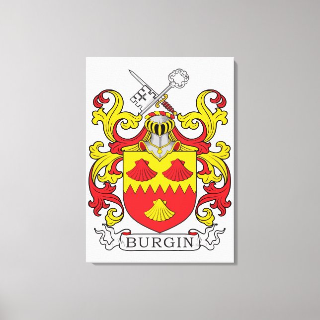 Burgin Family Crest Canvas Print (Front)