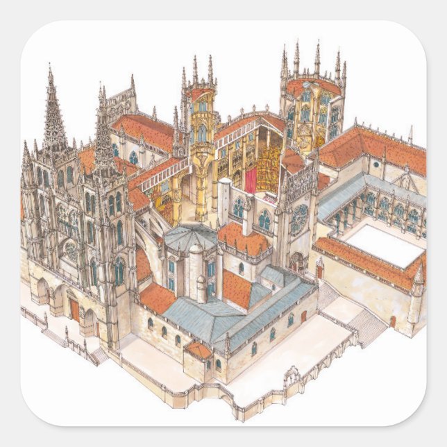 Burgos Cathedral. Spain Square Sticker (Front)