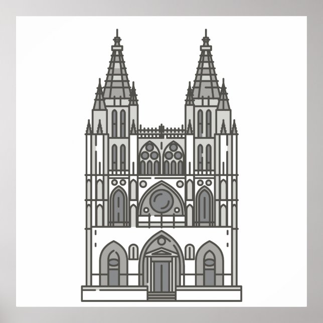 Burgos Cathedral World Landmark Poster (Front)