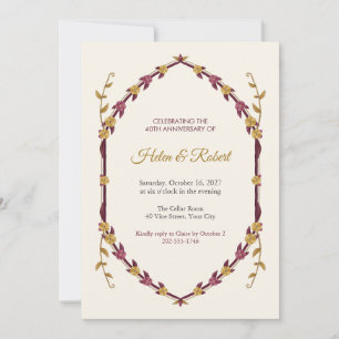 Burgundian Canticle Anniversary Party Invitation