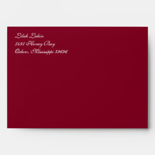 Burgundy A7 Cursive Return Address Envelopes