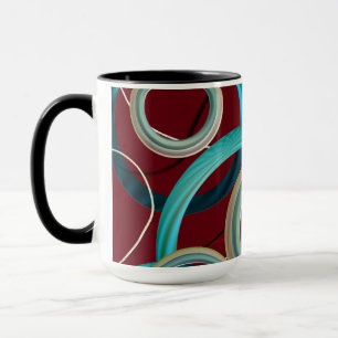 Burgundy Abstract Design Mug