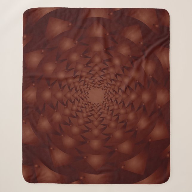 Burgundy abstract pattern. Traditional ornaments.  Sherpa Blanket (Front)