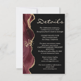 burgundy agate black elegant Details card