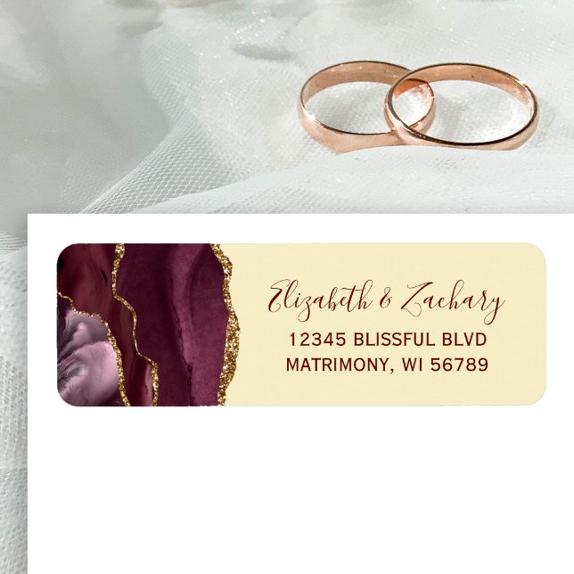 Burgundy Agate Butter Yellow Return Address (Creator Uploaded)