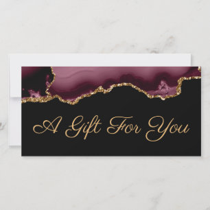 burgundy agate gift certificate