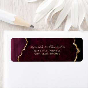 Burgundy Agate Mariage Adresse de retour