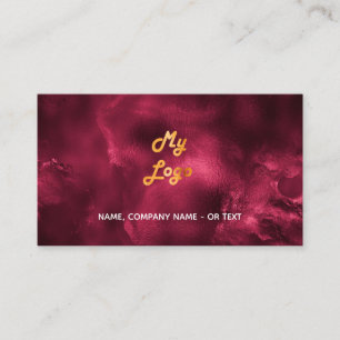 Burgundy agate photo qr code logo business card
