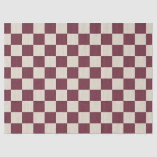 Burgundy and Beige Chequerboard Tissue Paper