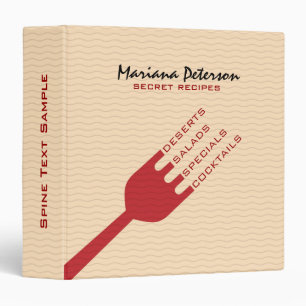 Burgundy And Beige Food Recipes Binder
