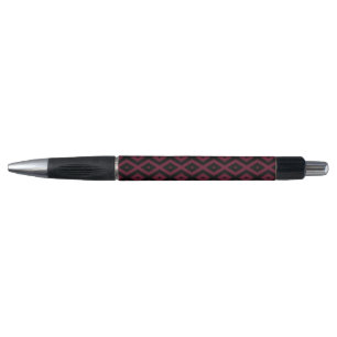 Burgundy and black diamond pattern pen