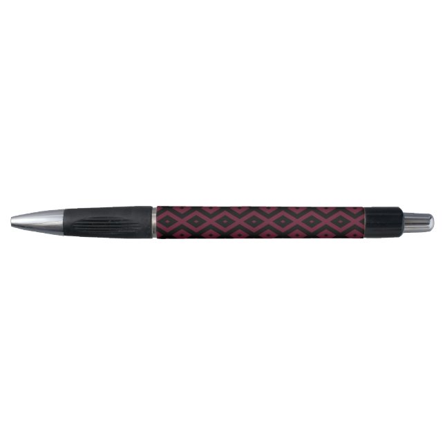 Burgundy and black diamond pattern pen (Front)