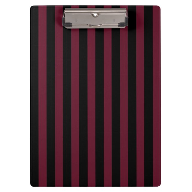Burgundy and black stripes clipboard (Front)