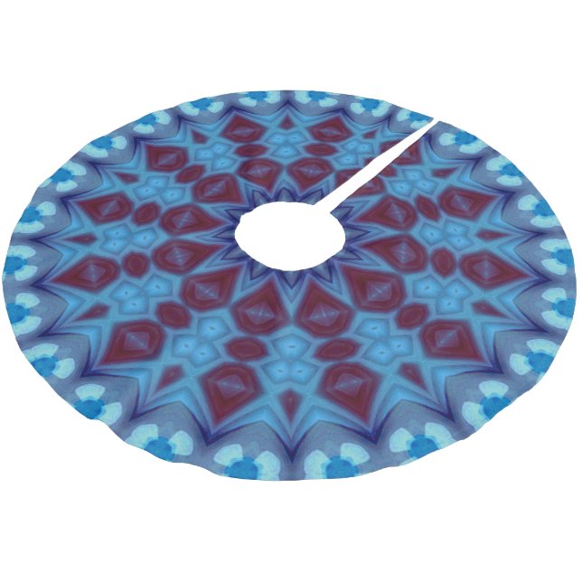 burgundy and blue 001 Tree Skirt (Angled)